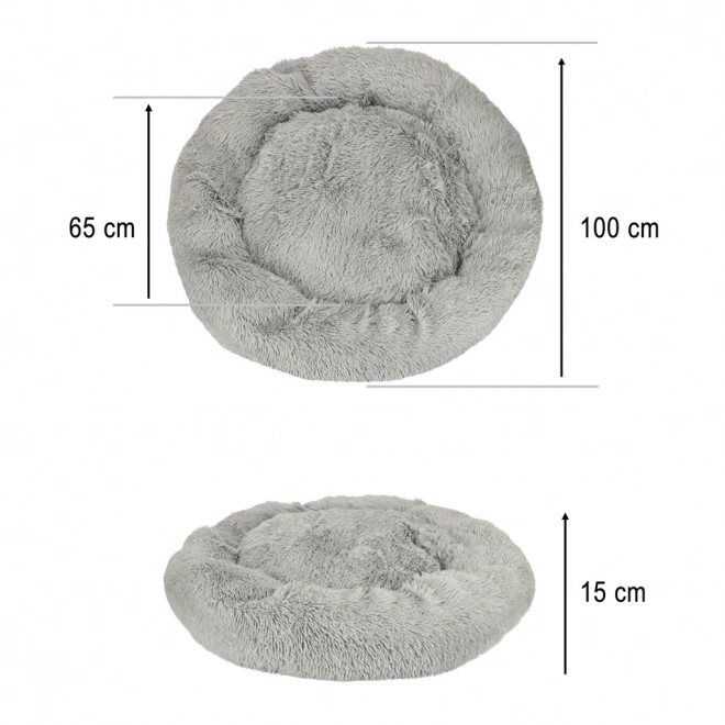 Prémium plüssállat fekhely 100cm világosszürke