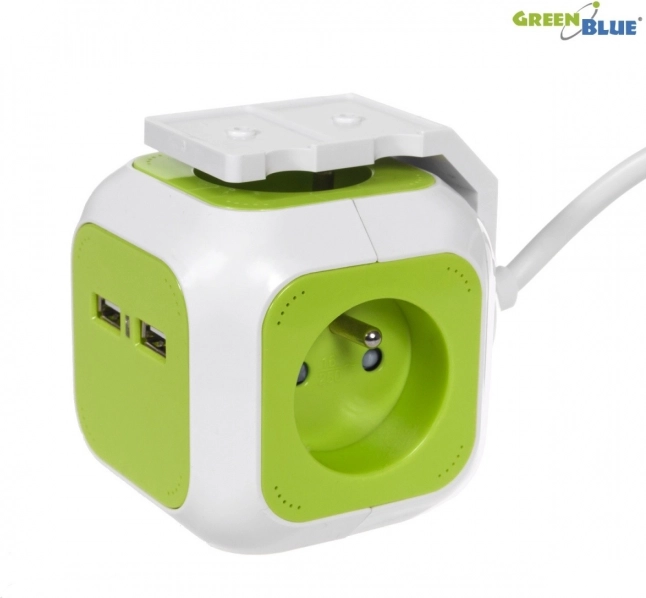 MagicCube hosszabbító elosztó USB-vel, 4 aljzat, 1,4m