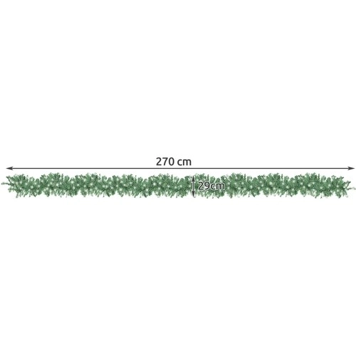 Sűrű hóval borított karácsonyi girland 270 cm prémium minőség