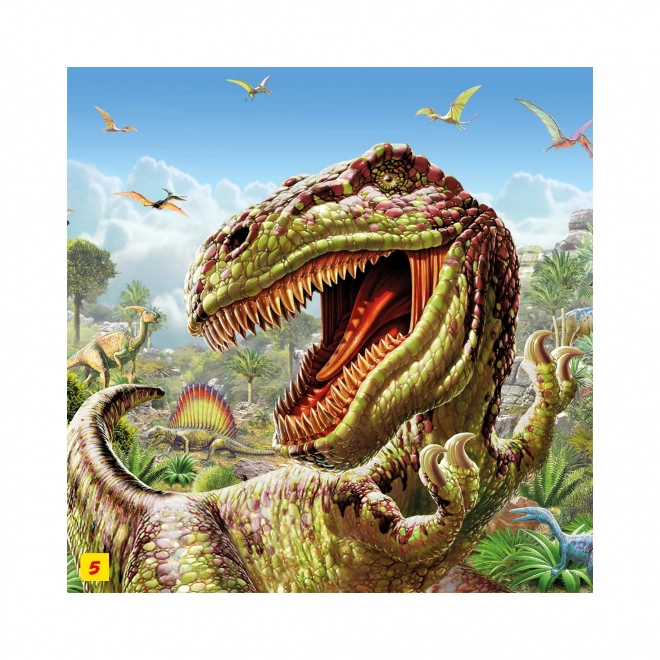 Puzzle dinoszaurusz figurával: Tyrannosaurus Rex 60 darabos