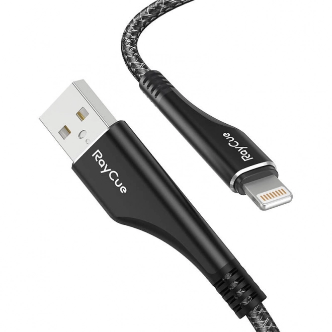 RayCue USB-A kaherék Lightning csatlakozóval fekete