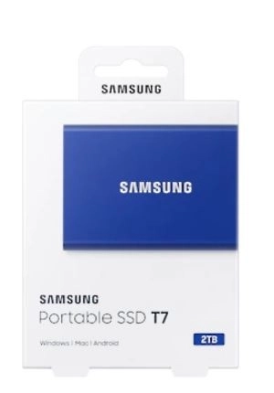 Kék Samsung T7 2TB hordozható SSD