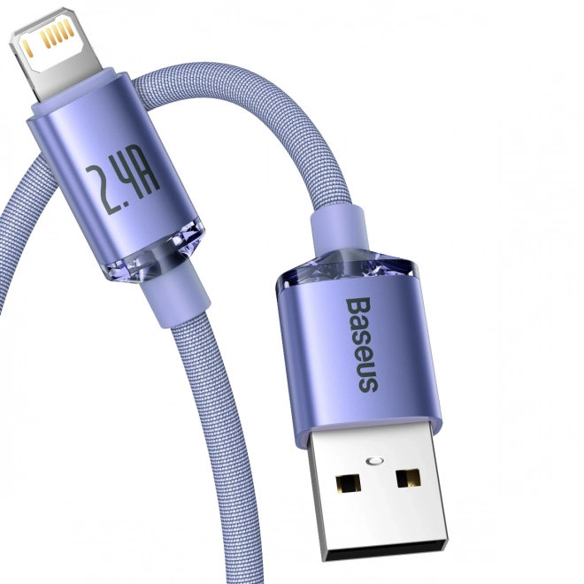 Baseus kristályfény usb-lightning kábel, 2.4A, 2m (lila)