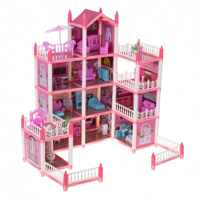 Rózsaszín DIY baba ház villa
