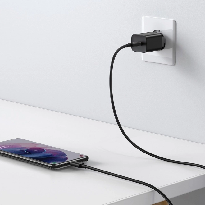 Baseus Super Si gyorstöltő 1C 25W USB-C kábellel 1m fekete