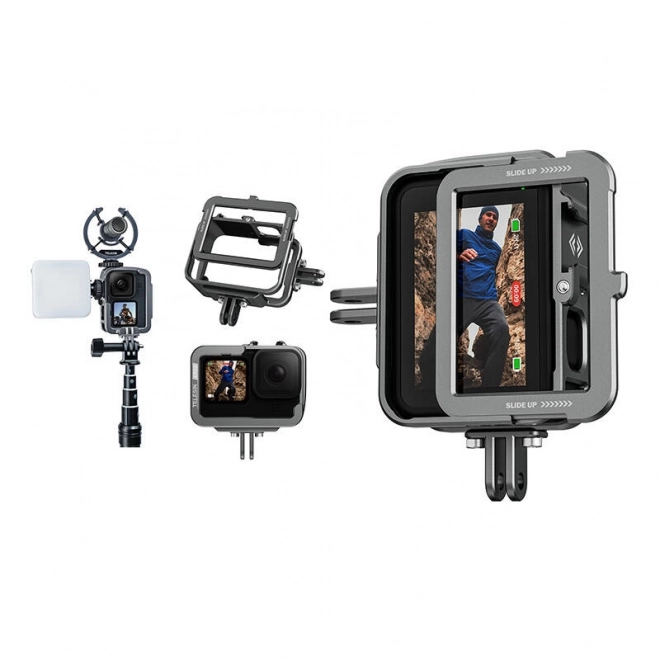 Telesin alumínium ház GoPro Hero 12/11/10/9-hez vertikális adapterrel