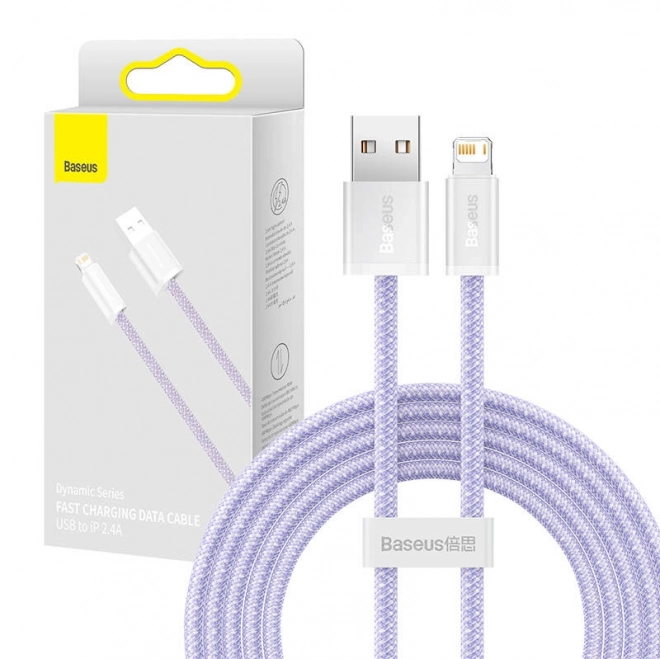 Baseus dinamikus USB Lightning kábel, lila, 2 m