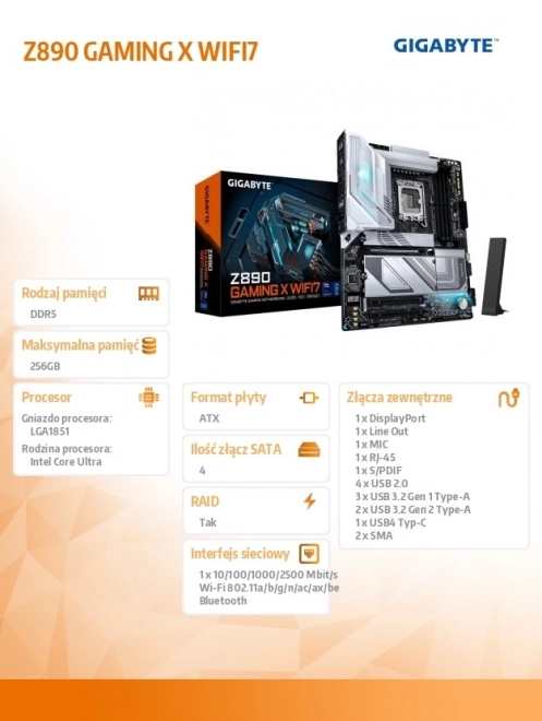 Gaming alaplap WiFi7 Z890