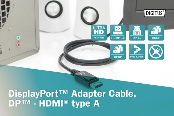 DisplayPort HDMI adapter kábel 4K 60Hz UH