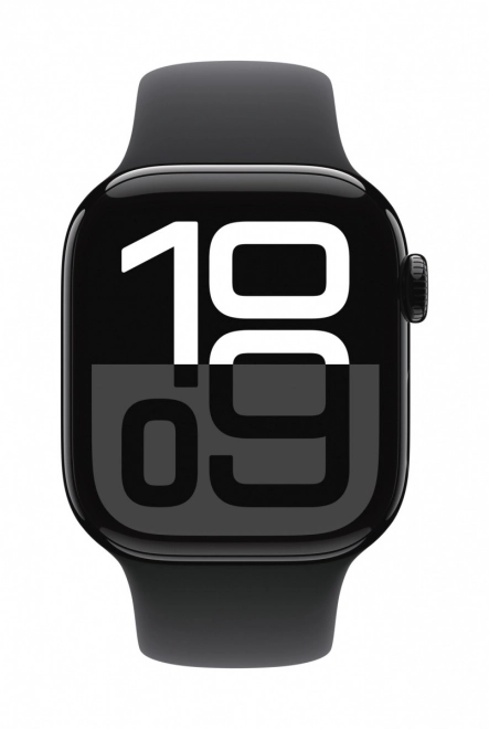 Apple Watch Series 10 GPS 42 mm-es alumínium tok onyx színben fekete sportpánttal - M/L méret