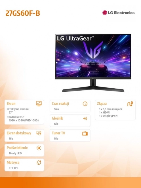 27 hüvelykes FHD LG ultragear monitor