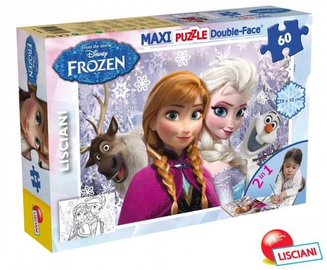 Frozen maxi puzzle 2 az 1-ben Elsa és Anna 70x50 cm