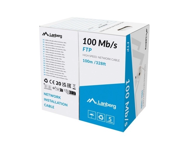 Szürke LAN Ethernet kábel - LANBERG 100m