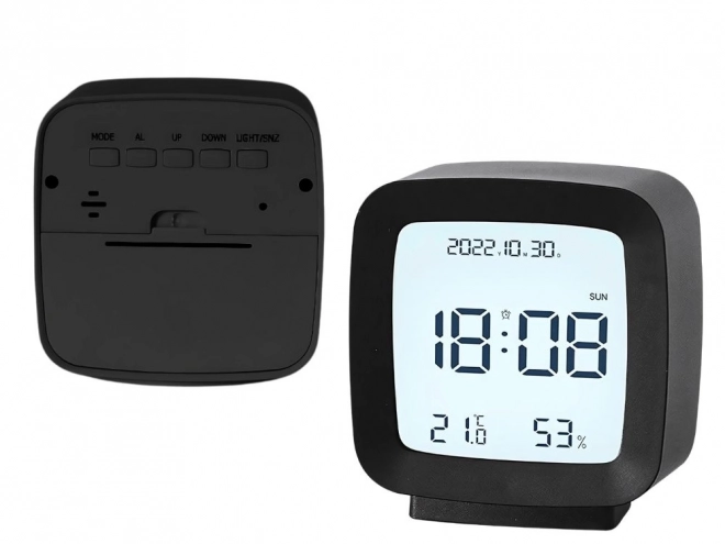 Digitális ébresztőóra LCD kijelzővel, hőmérséklet- és páratartalom méréssel