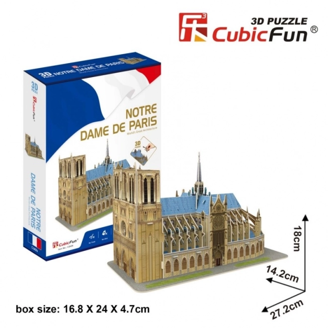 CubicFun 3D puzzle Notre-Dame-székesegyház, 53 darab