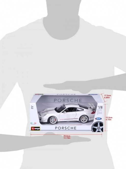 Fehér Porsche 911 GT3 RS kisautó 1:18 méretarányban