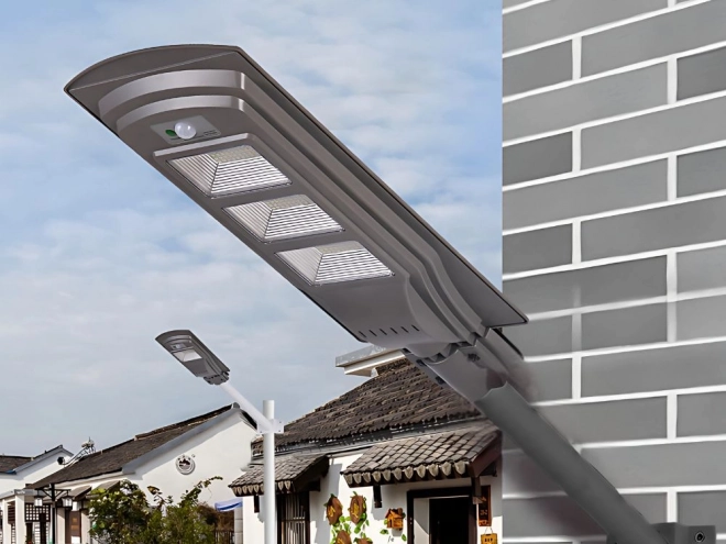 Napelemes utcai LED lámpa távirányítóval és mozgásérzékelővel, IP65