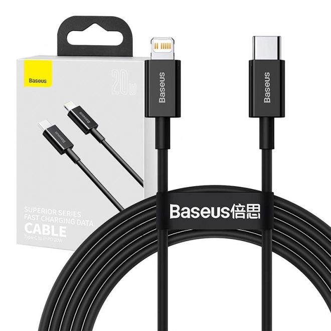 Baseus Superior Series multi csatlakozó kábel USB-C iPhone-hoz, 20W, PD, 2m, fekete