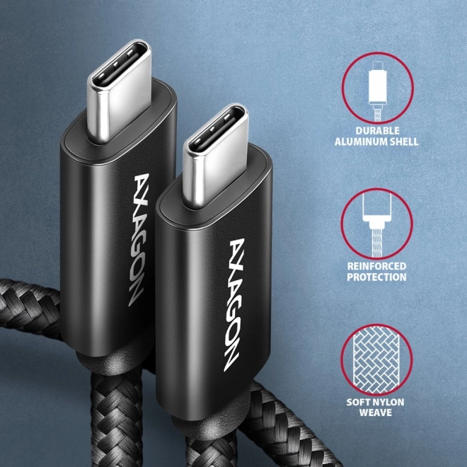Prémium USB-C - USB-C kábel 1m, 240W PD, 8K kompatibilis, AXAGON