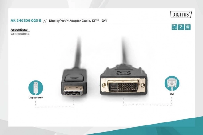 DisplayPort kábel zárral 1080p 60Hz FHD