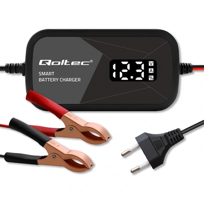 Intelligens 12V 2A akkumulátor töltő AGM GEL-hez LCD kijelzővel