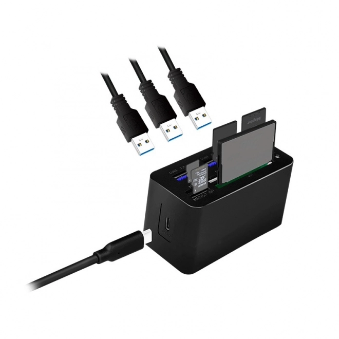 USB3.2 dokkolóállomás 8 porttal, mini fekete