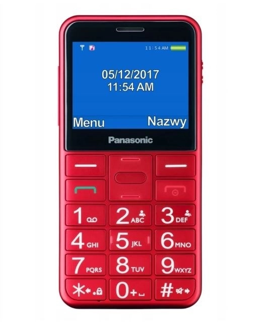 Telefon időseknek piros színben