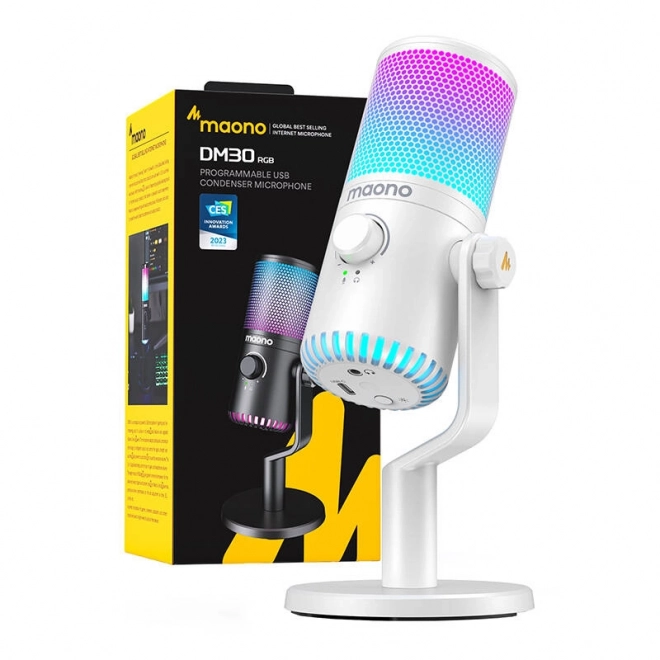 Maono DM30RGB játék mikrofon fehér