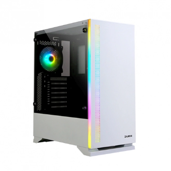 Fehér S5 ATX középtorony PC ház RGB ventilátor TG