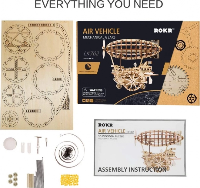 Robotime Rokr 3D fa puzzle Léghajó, 229 darab