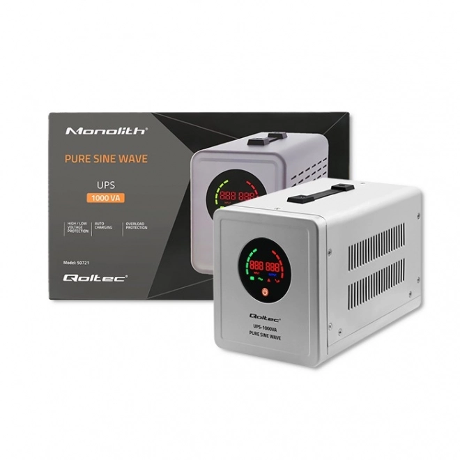 Qoltec Pure Sine Wave UPS 1000VA tartalék tápegység