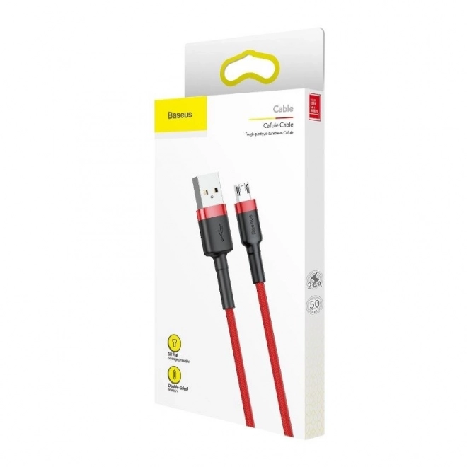 Baseus micro USB töltő- és adatkábel 2,4A 1m piros