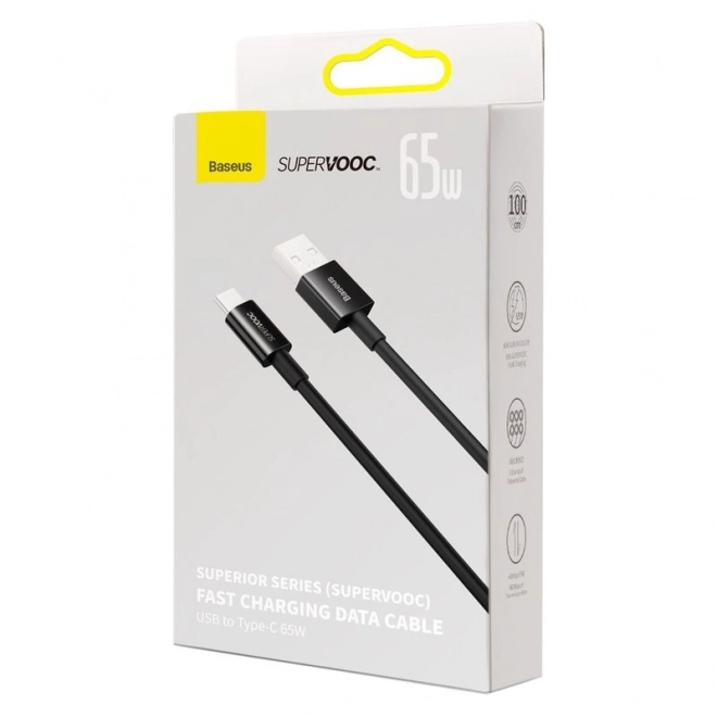 Baseus Superior Series USB-C 65W kábel, 1 m fekete