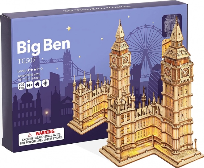 Világító fa 3D puzzle Big Ben torony