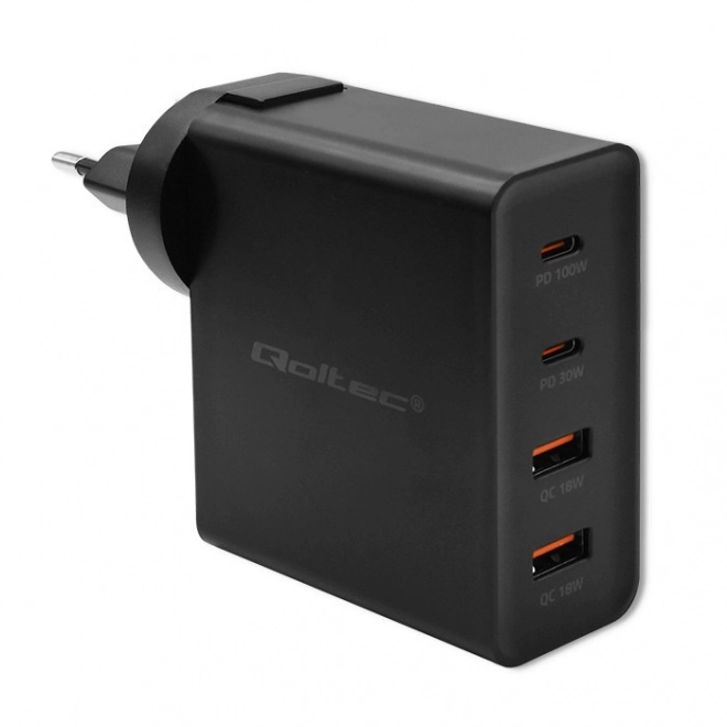 Fekete GaN Power Pro töltő 2xUSB-C 2xUSB