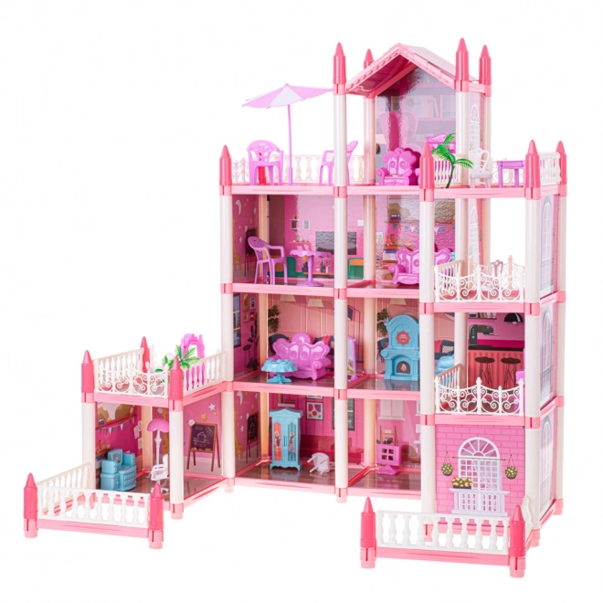 Rózsaszín DIY baba ház villa