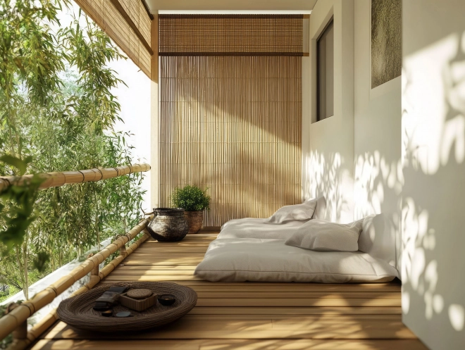 Kétoldalas bambusz szőnyeg 150x300 cm erkélyre, teraszra, kerítésre a MultiGarden-től