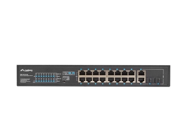 Niezarządzalny PoE+ switch 16 portos Gigabit Ethernet 250W rackhez