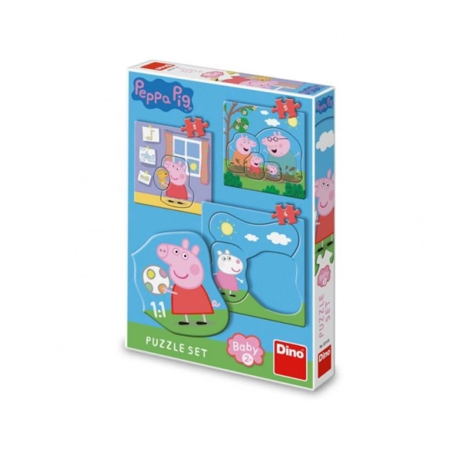 Dino bébi puzzle peppa malac és családja 3 az 1-ben