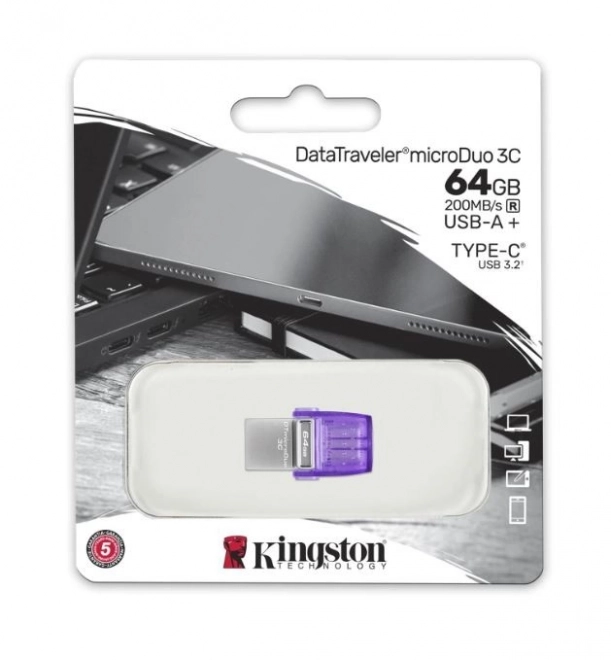 Pendrive DataTraveler MicroDuo 64GB USB-A/USB-C csatlakozóval