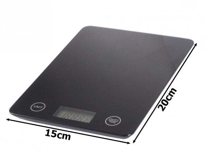 Elektronikus konyhai mérleg LCD kijelzővel, üvegből, 5 kg kapacitás