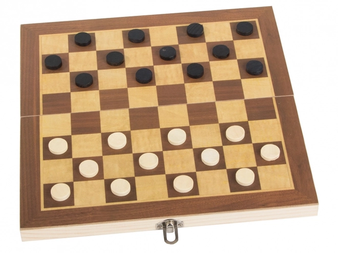 Nagy fa 3 az 1-ben sakk, dáma és backgammon készlet