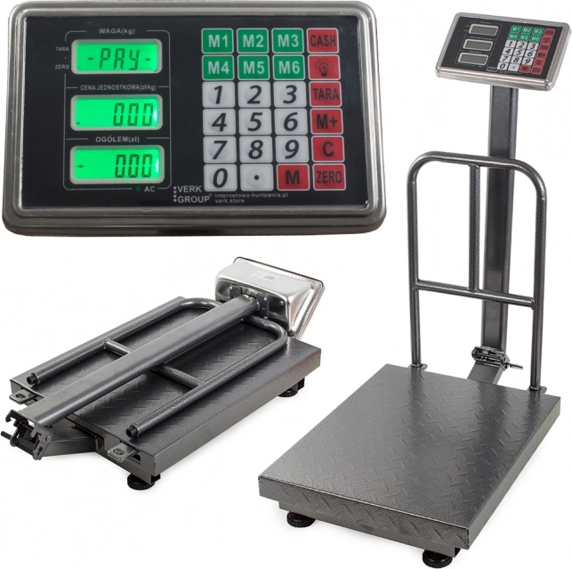 Elektronikus raktári mérleg háttámlával 300 kg LCD