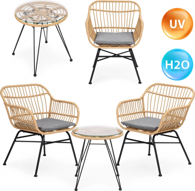 Rattan kerti bútor - székek, asztal és párnák MultiGarden