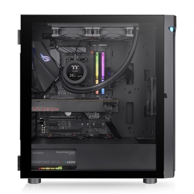 Elegáns Thermaltake számítógépház edzett üveggel és ARGB világítással