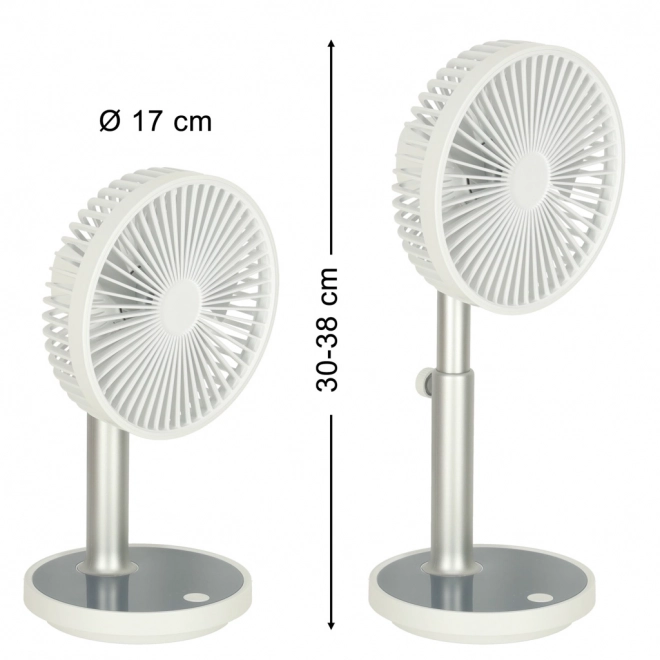 Fehér vezeték nélküli asztali ventilátor 30 cm