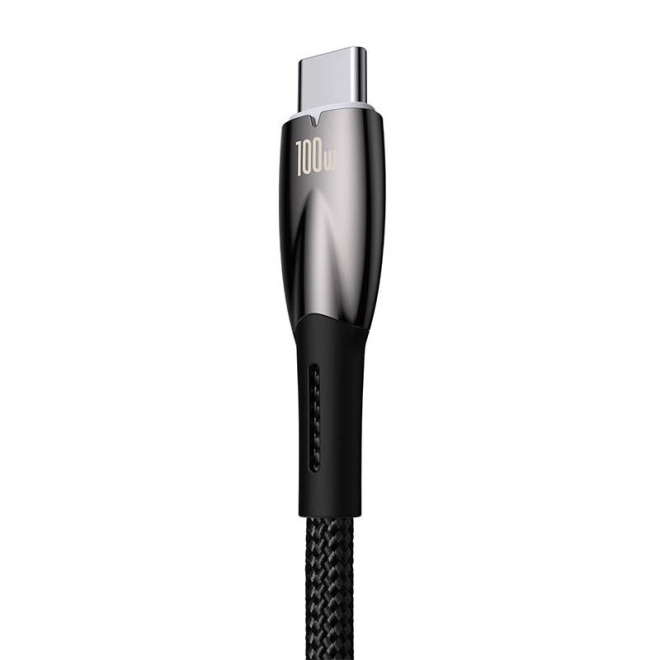 Baseus glimmer gyors töltő- és adatkábel, USB-C, 100W, 2m, fekete