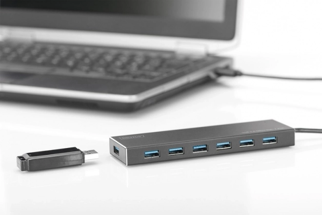 7 portos aktív USB 3.0 alumínium hub