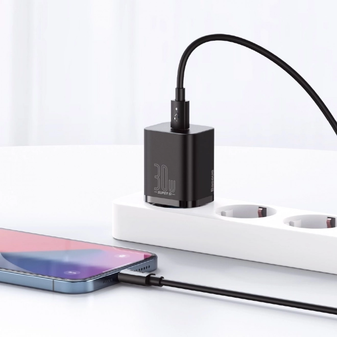 Baseus gyors USB-C töltő 30W fekete