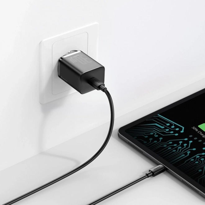 Baseus gyors USB-C töltő 30W fekete